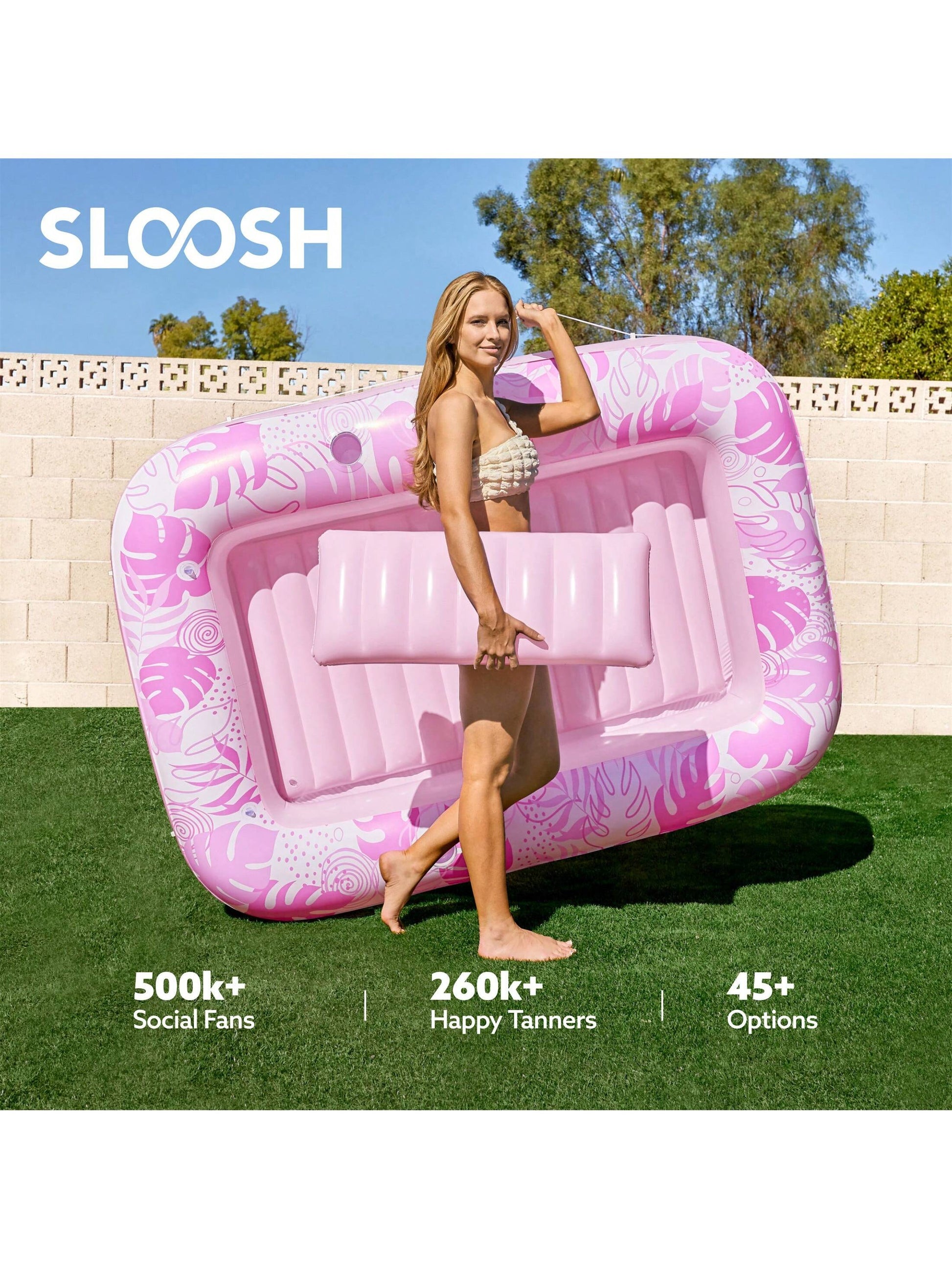 70" X 46" Swimming Pool Floating Tanning Pool Hammock Lounger, Water Inflatable Float Bed Inflatable Tanning Pool Lounger Float Large Suntan Tub Pool Floats Sun Tan Tub Ice Bath Tub Tanning Bed Blow up Pool Raft Lounge Floatie