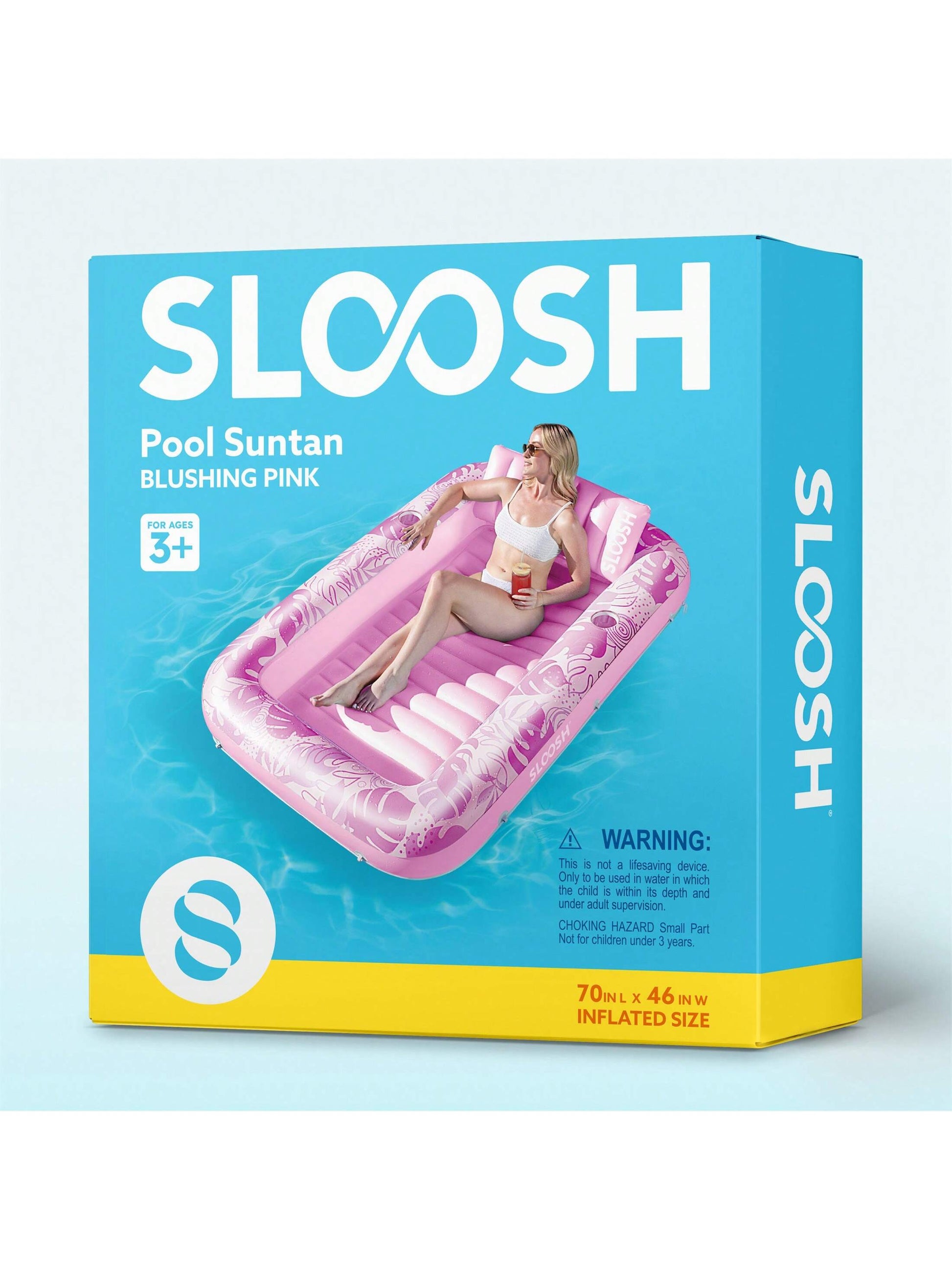 70" X 46" Swimming Pool Floating Tanning Pool Hammock Lounger, Water Inflatable Float Bed Inflatable Tanning Pool Lounger Float Large Suntan Tub Pool Floats Sun Tan Tub Ice Bath Tub Tanning Bed Blow up Pool Raft Lounge Floatie