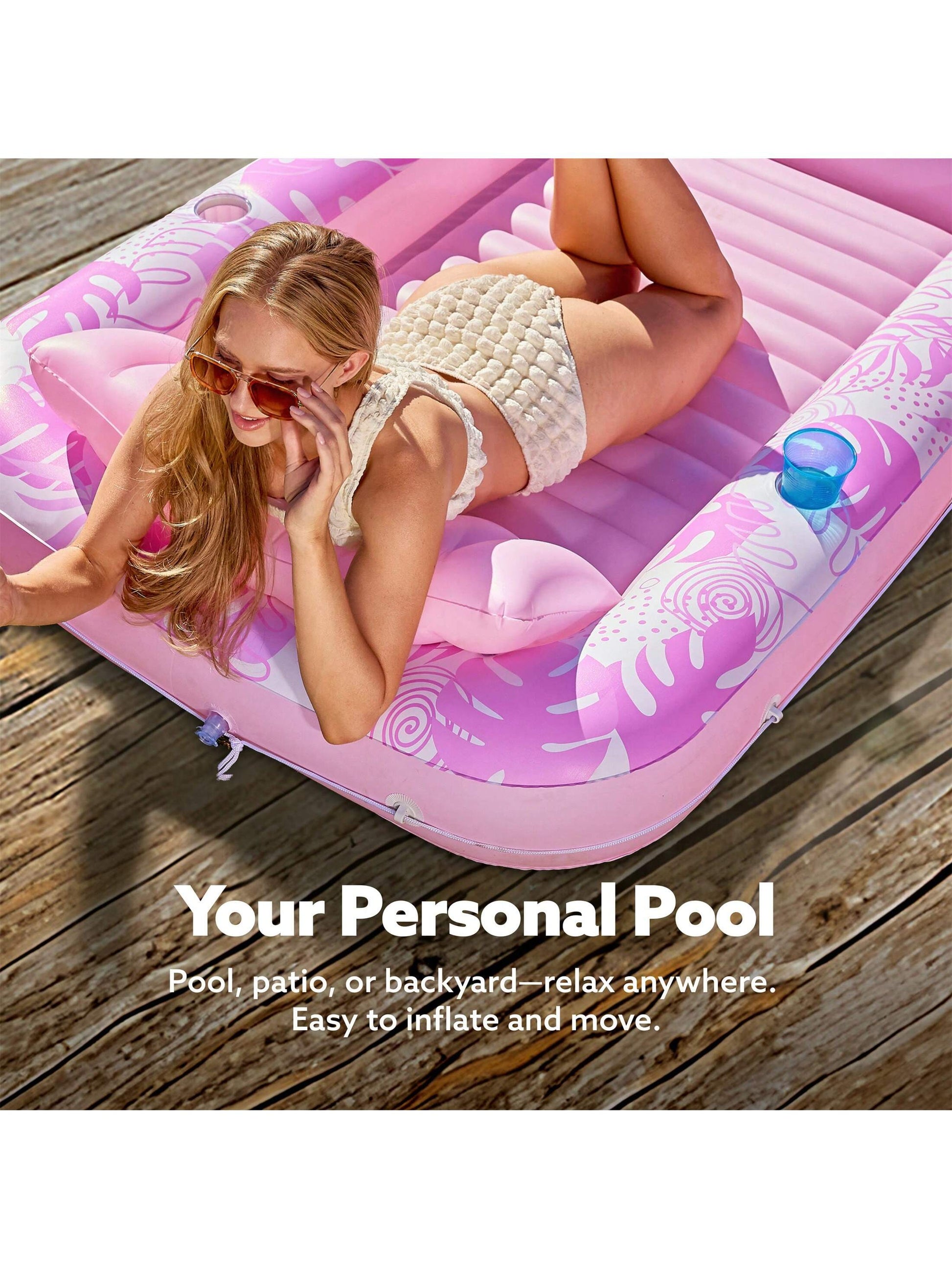 70" X 46" Swimming Pool Floating Tanning Pool Hammock Lounger, Water Inflatable Float Bed Inflatable Tanning Pool Lounger Float Large Suntan Tub Pool Floats Sun Tan Tub Ice Bath Tub Tanning Bed Blow up Pool Raft Lounge Floatie